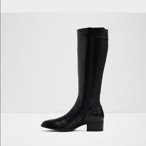 Knee High Leather Boots with a block heel